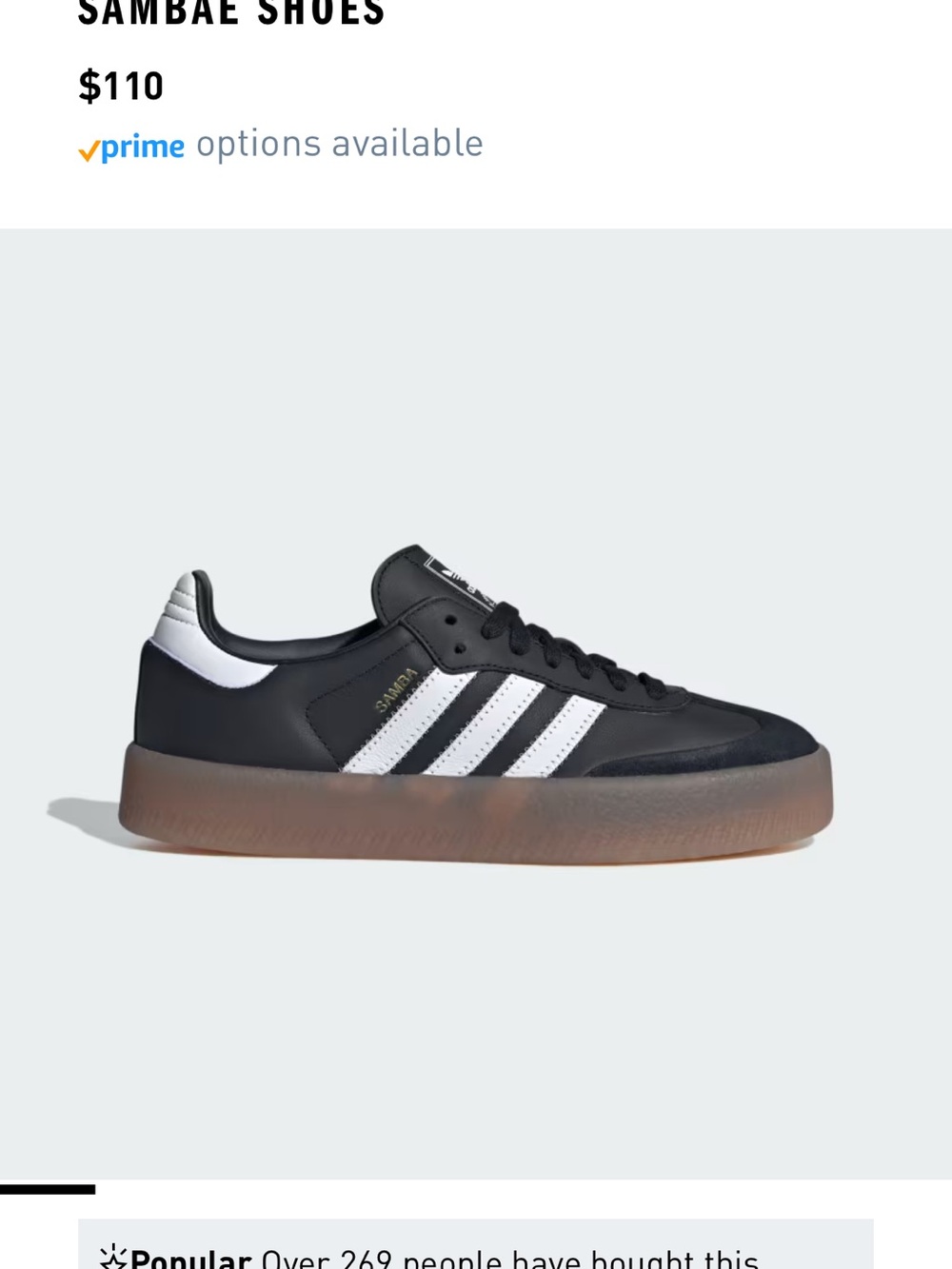 👀👀👀adidas Samba Shoes in Black, White and Gum